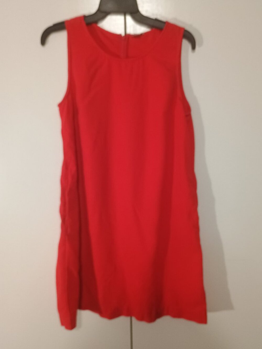 J.Crew Size 6 Red Linen Blend Sleeveless Shift Dress with Pockets - Picture 2 of 7